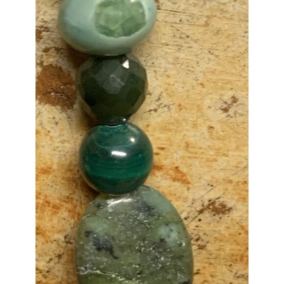 Carolyn Pollack Necklace & Pendant Set Multi Kinds of Green Stones & Shades - Picture 6 of 13